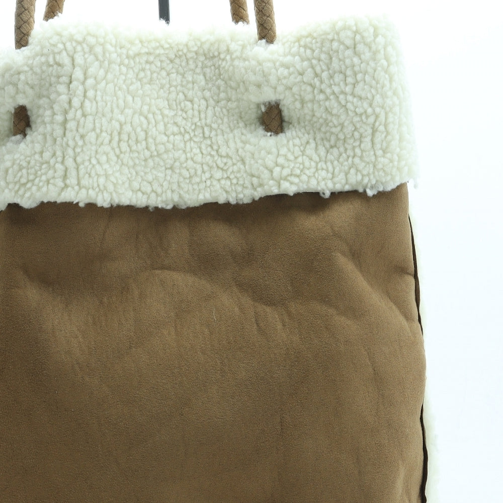 Preworn Womens Brown Polyester Shoulder Bag Size Large