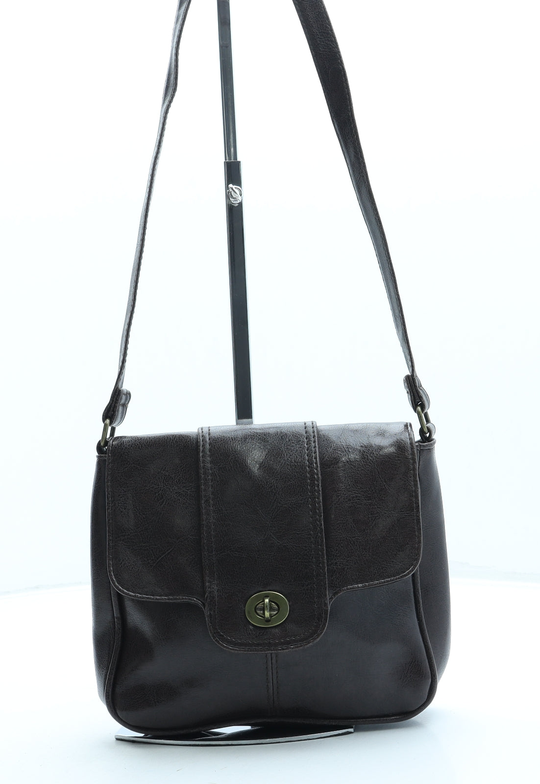 TU Womens Brown Leather Crossbody Size Small