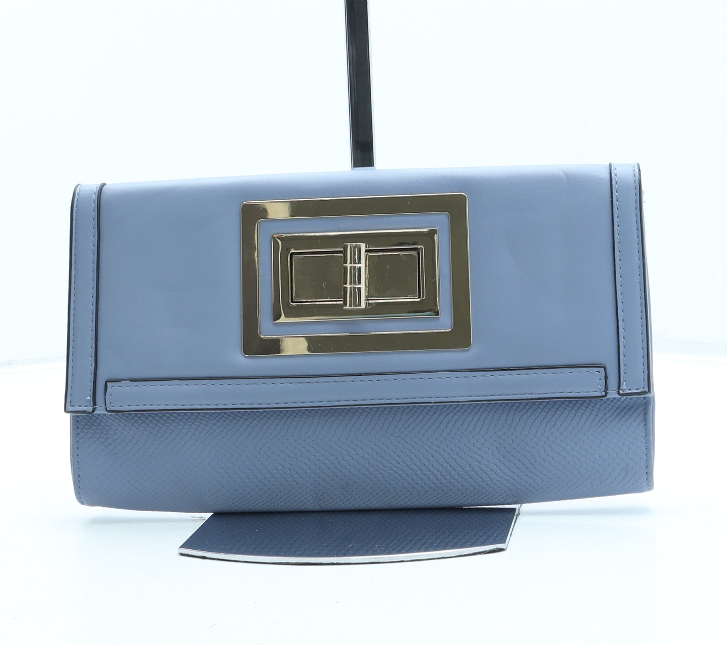 River Island Womens Blue Leather Clutch Size Small