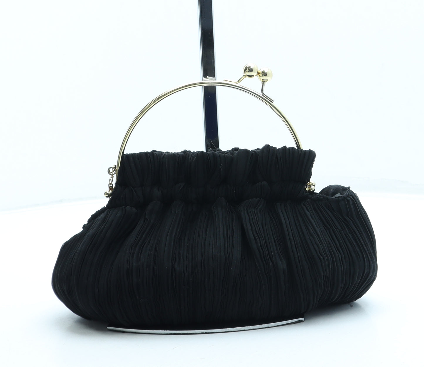 MY Womens Black Polyester Clutch Size Small