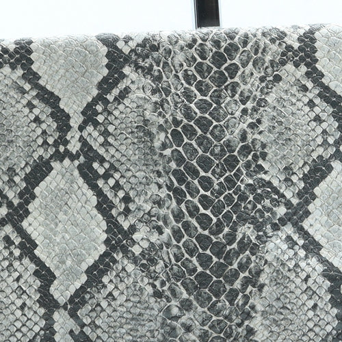 Preworn Womens Grey Animal Print Leather Clutch Size Medium
