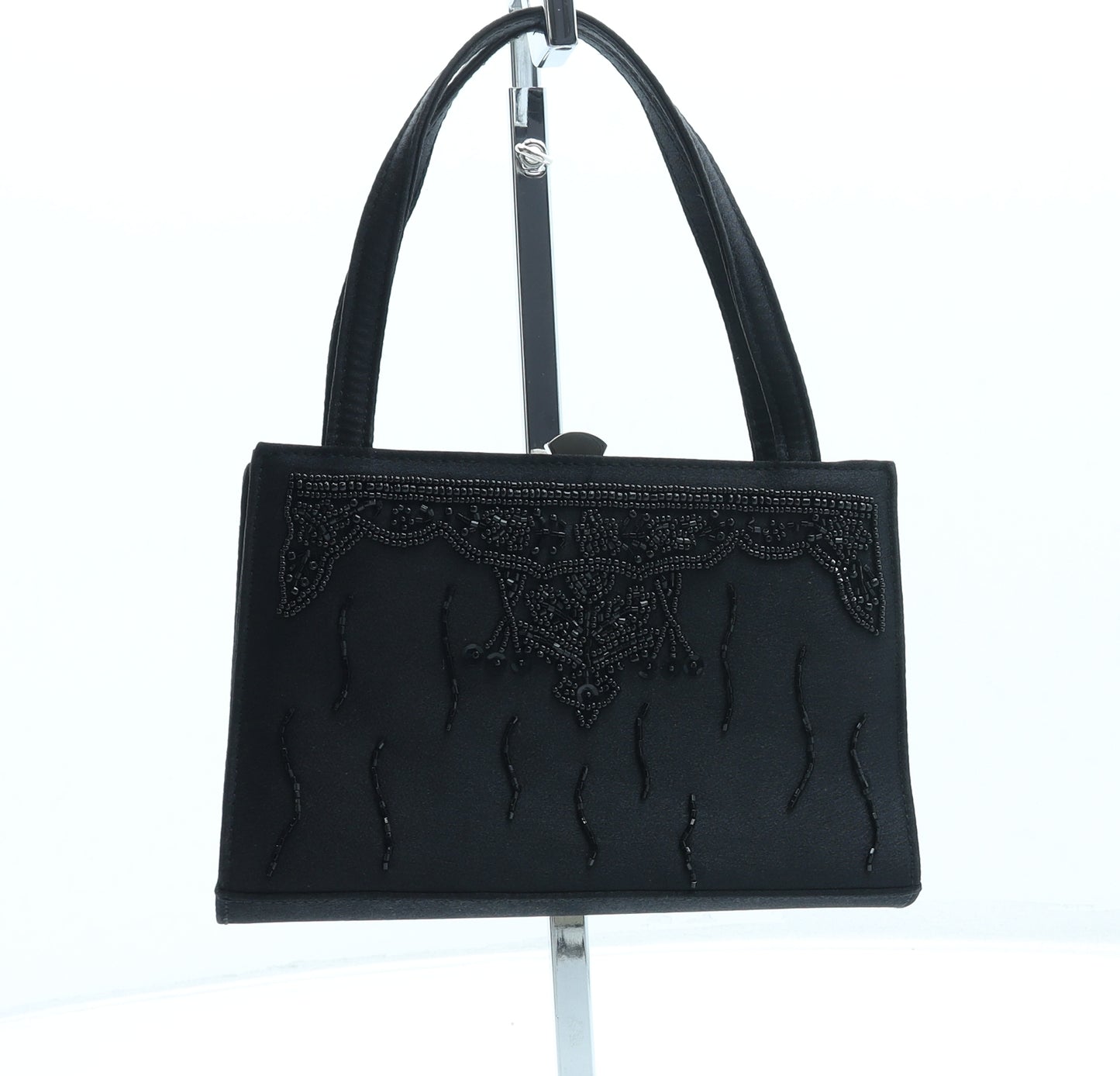 Preworn Womens Black Polyester Top Handle Bag Size Small