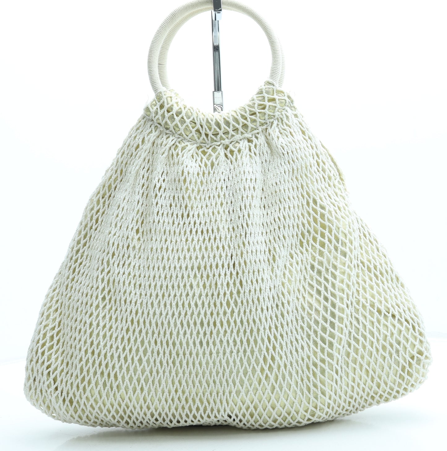 Paper Source Womens Gold Polyester Top Handle Bag Size Medium