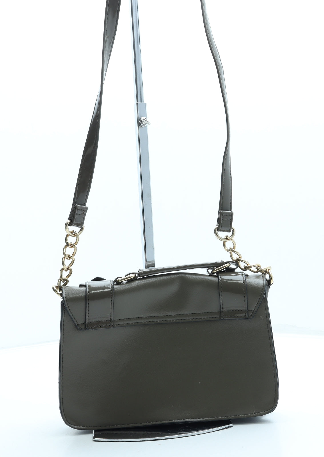 River Island Womens Green Leather Satchel Size Small