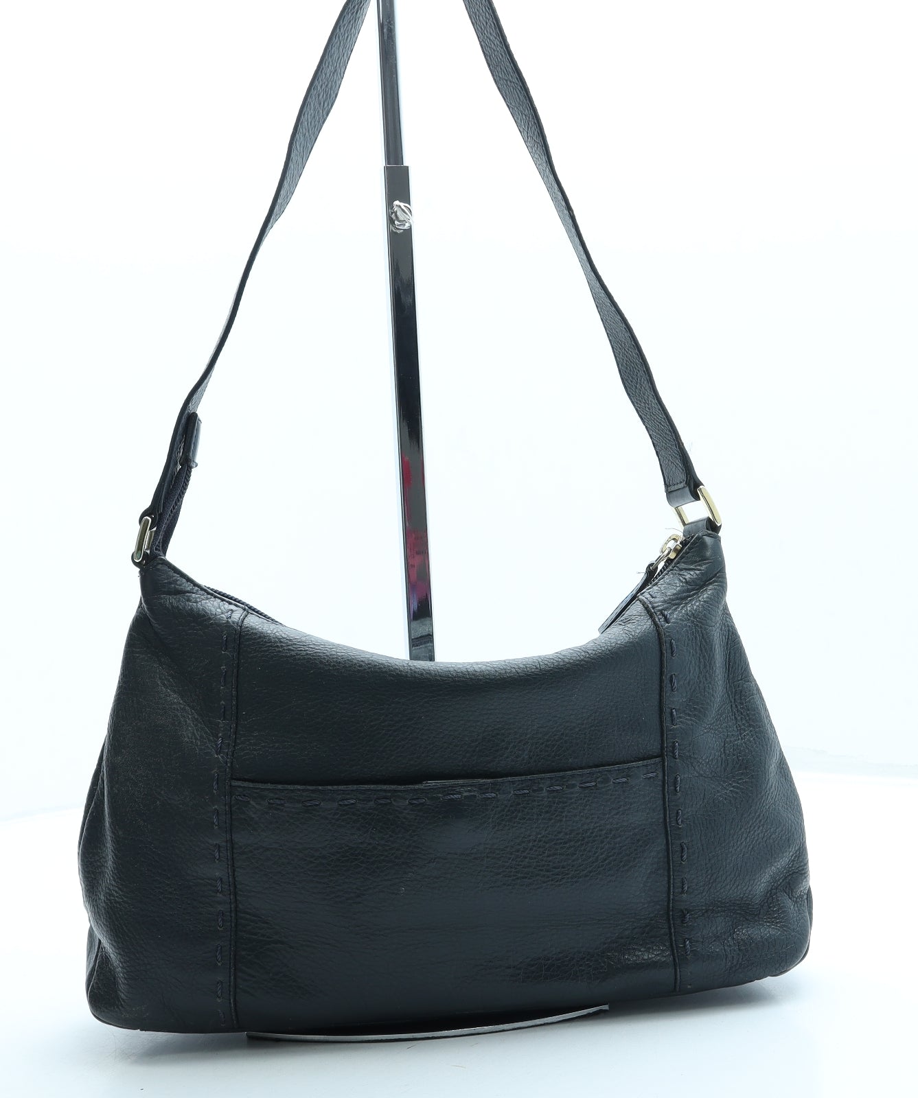 John Lewis Womens Blue Leather Shoulder Bag Size Small