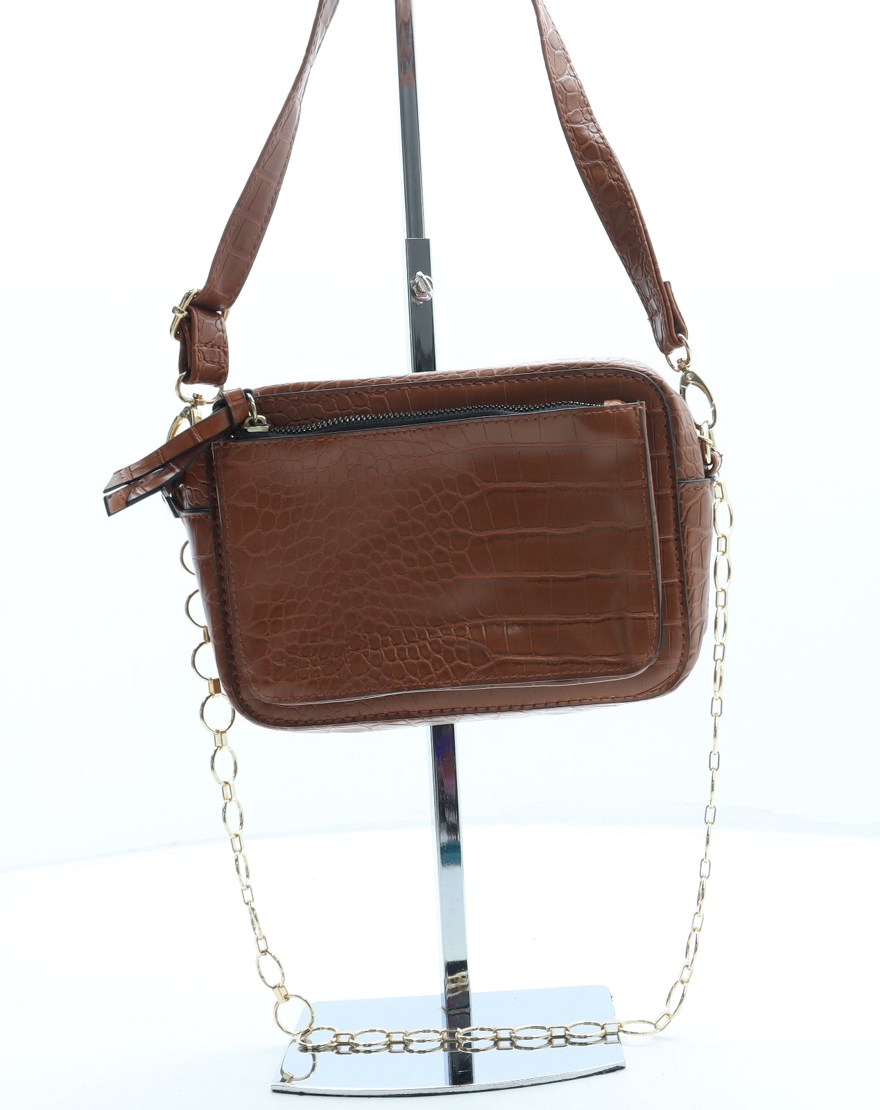 Primark Womens Brown Leather Crossbody Size Small