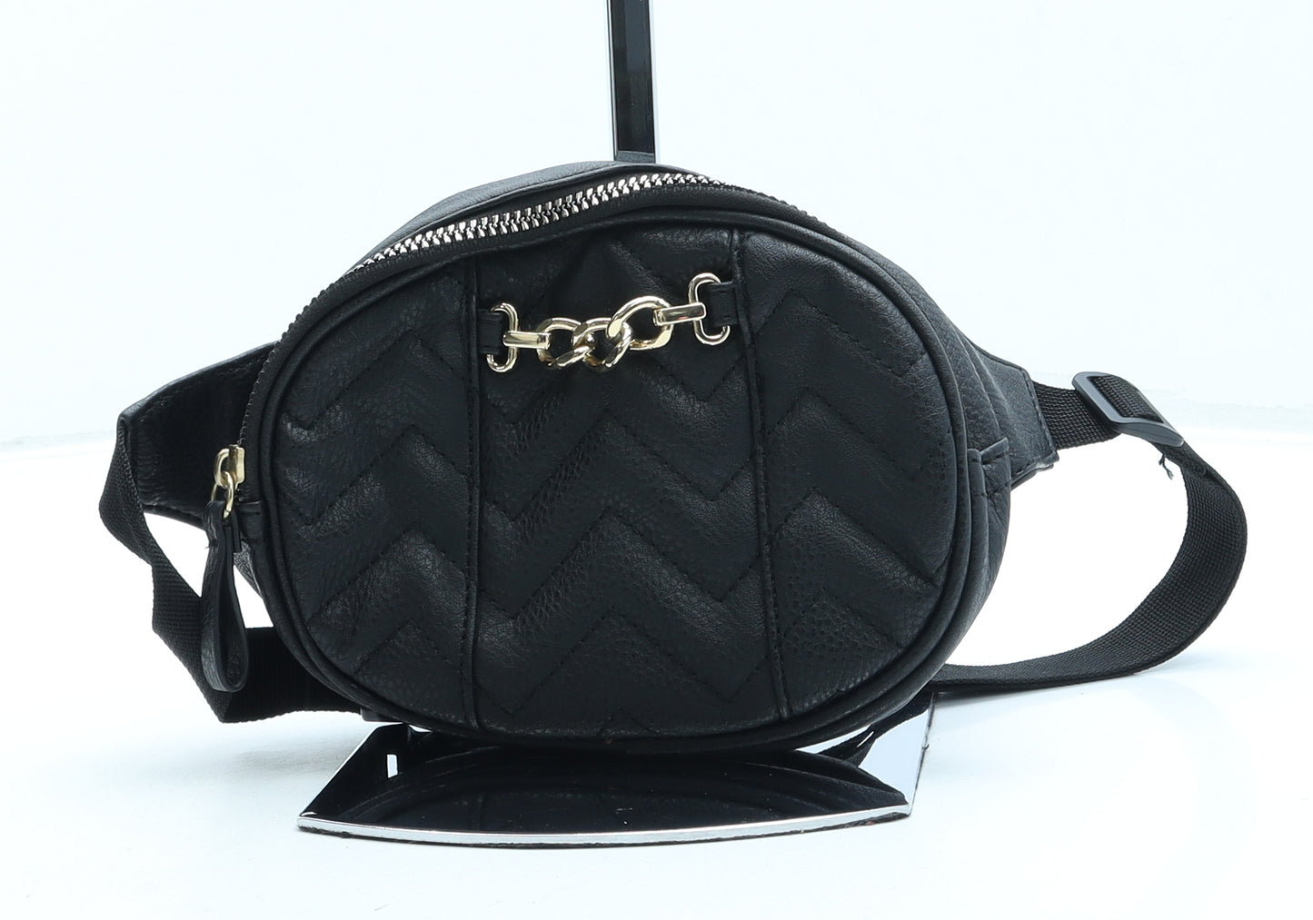 Primark Womens Black Leather Belt Bag & Waist Pack Size Mini