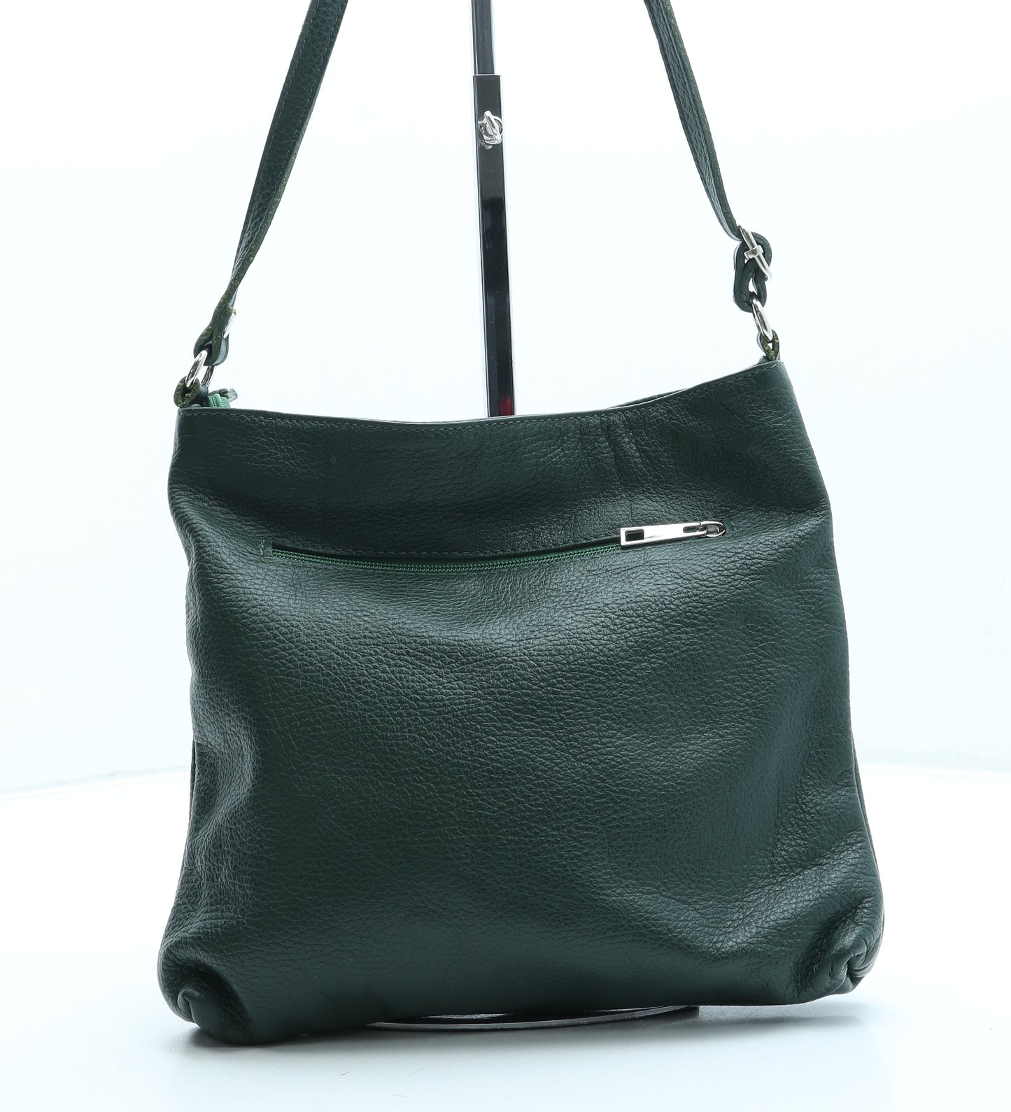 Preworn Womens Green Leather Crossbody Size Small