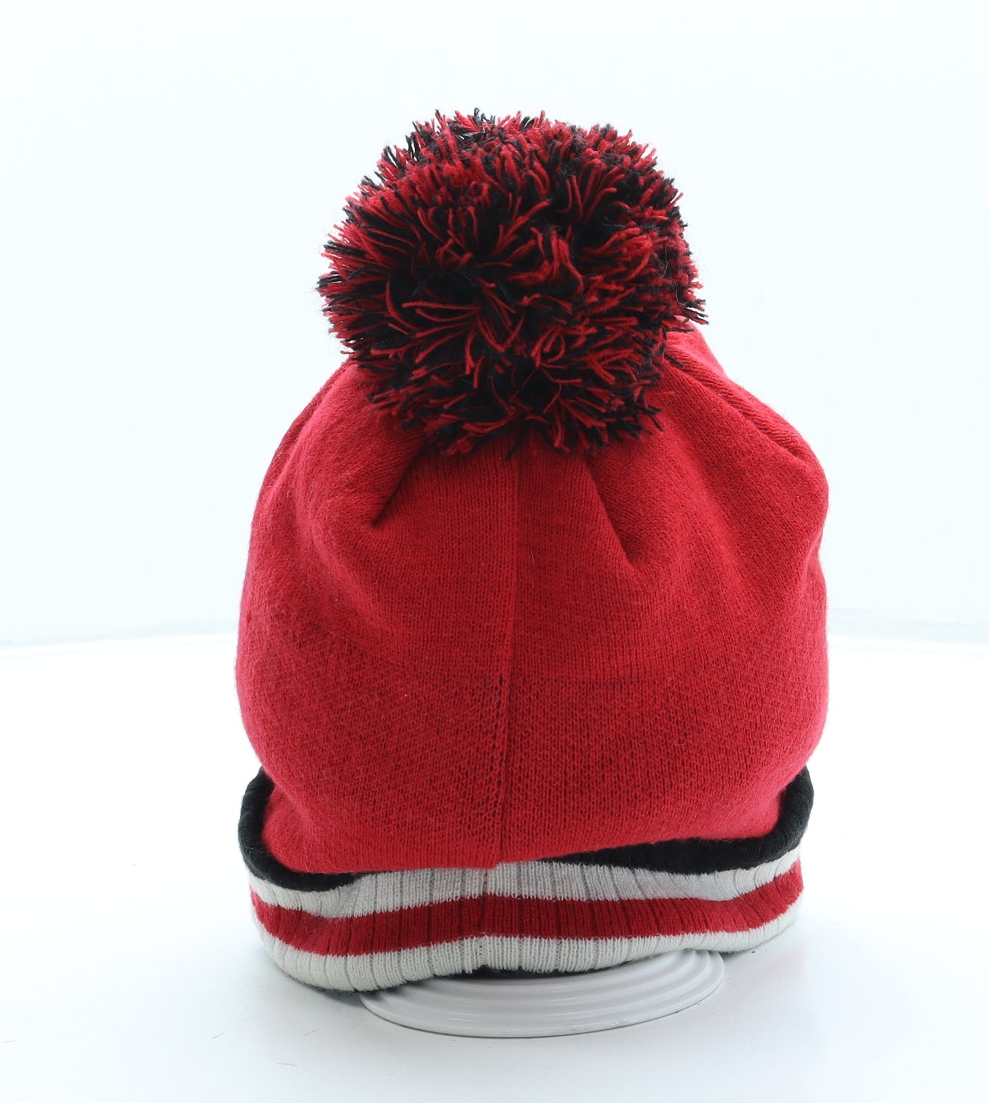 Republic Womens Red Acrylic Bobble Hat One Size - New York