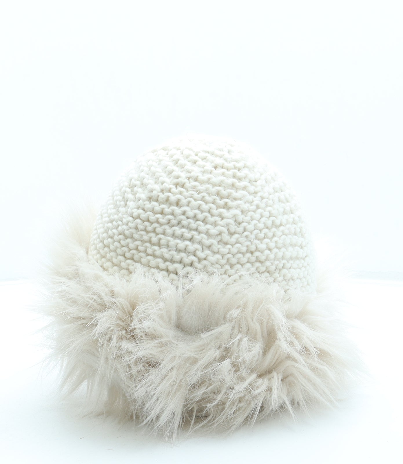 John Rocha Womens Ivory Acrylic Beanie One Size