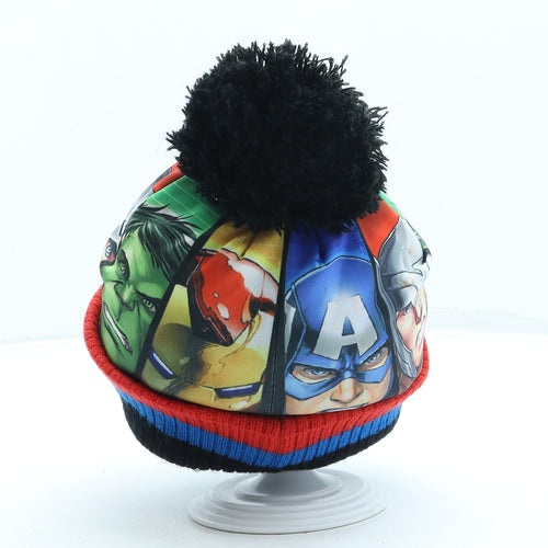 George Boys Multicoloured Geometric Polyester Bobble Hat One Size - Avengers