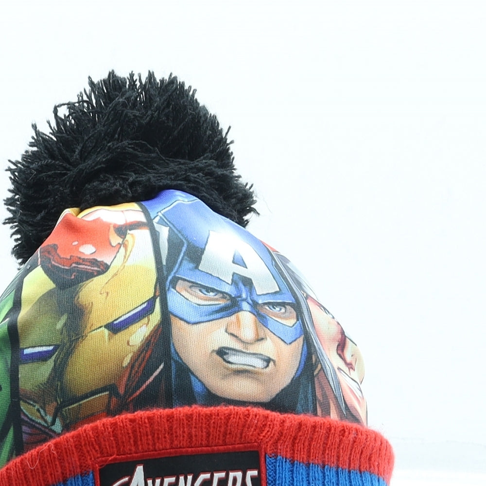 George Boys Multicoloured Geometric Polyester Bobble Hat One Size - Avengers