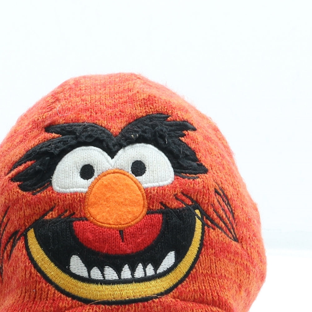 George Boys Red Acrylic Bonnet One Size - Animal The Muppets