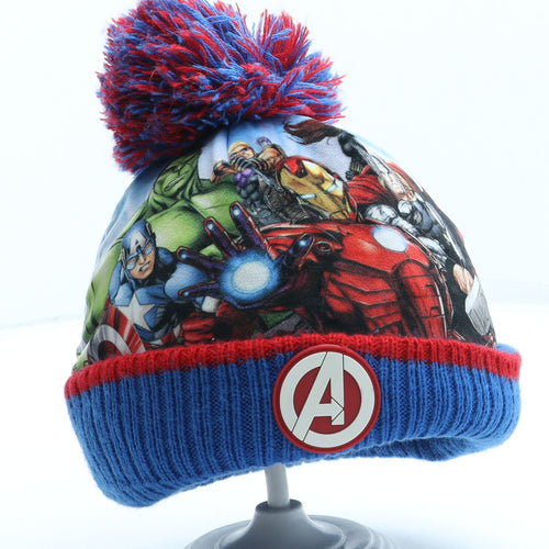 George Boys Blue Polyester Bobble Hat One Size - Avengers