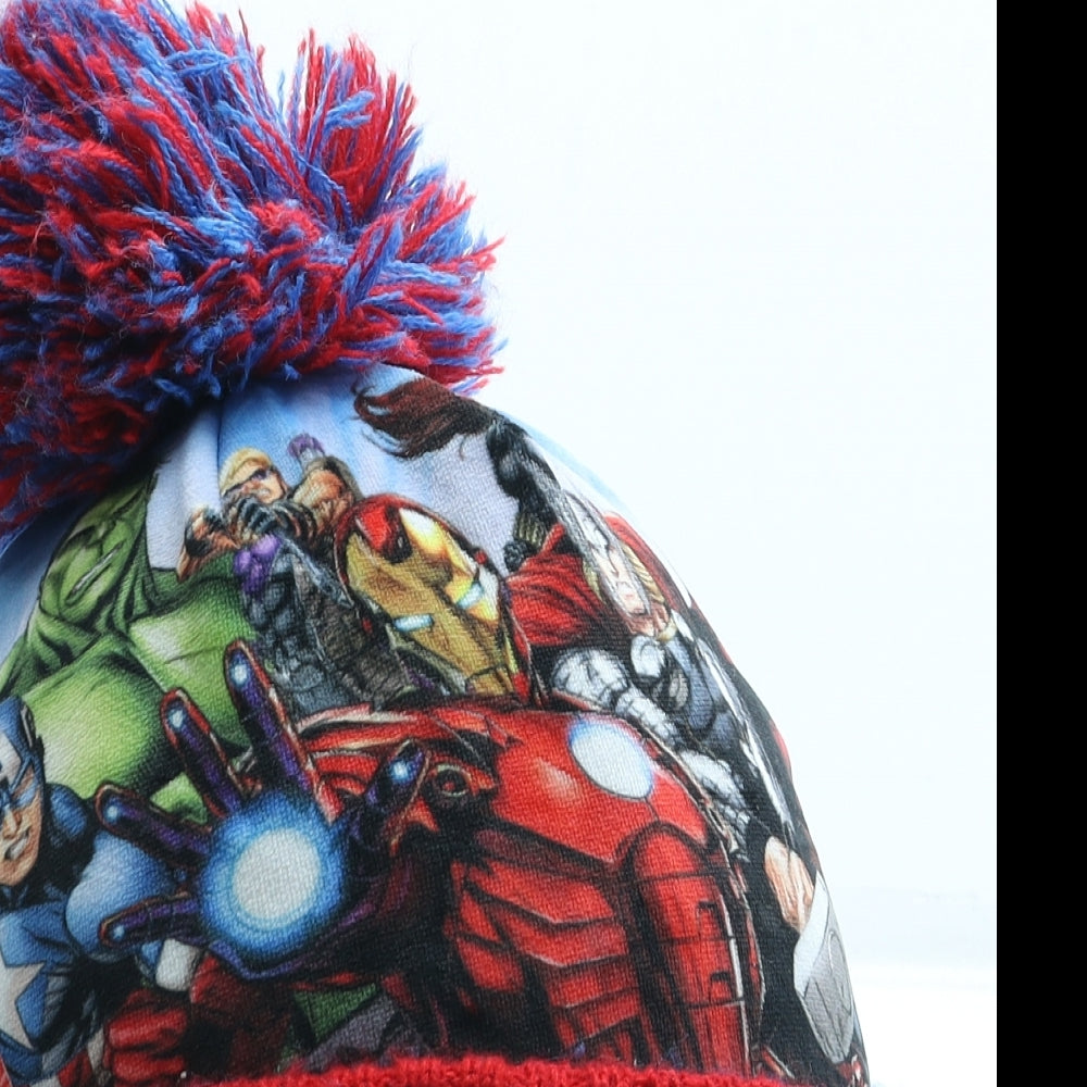 George Boys Blue Polyester Bobble Hat One Size - Avengers