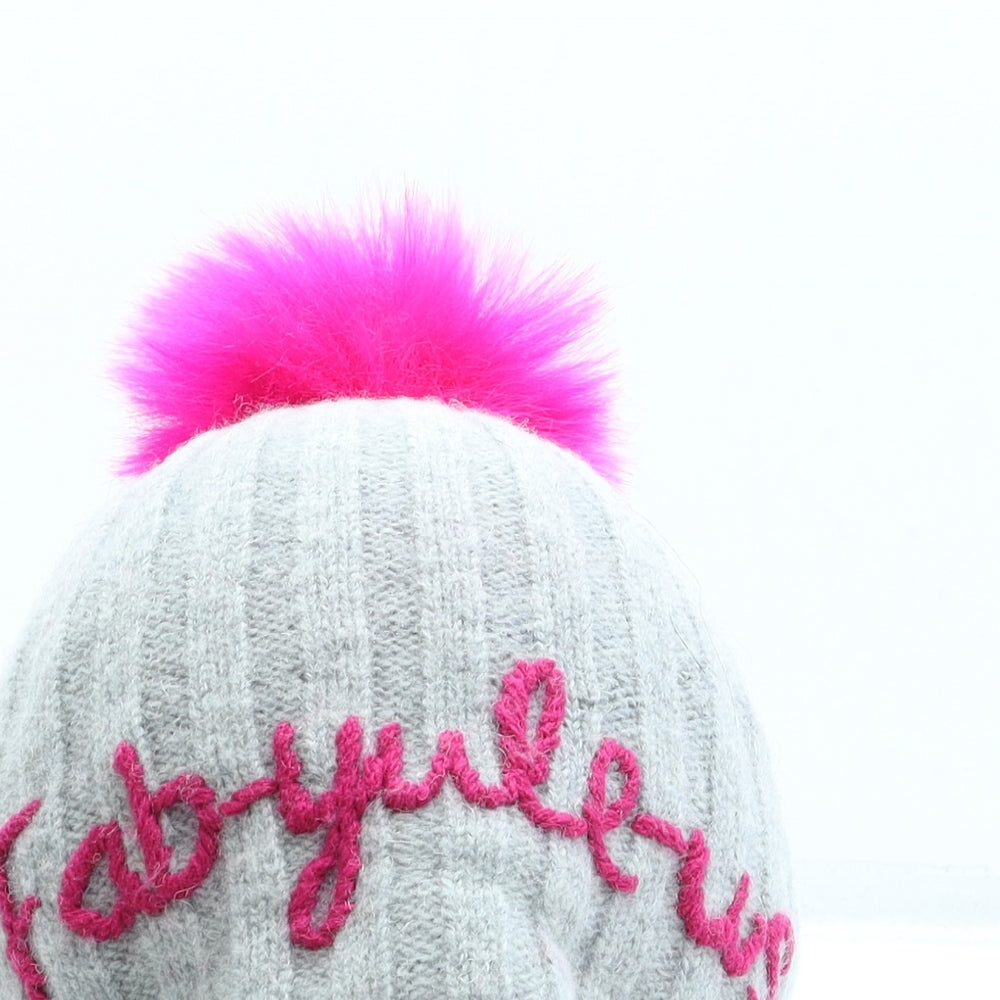 John Lewis Womens Grey Acrylic Bobble Hat One Size - Christmas Fab-yule-us