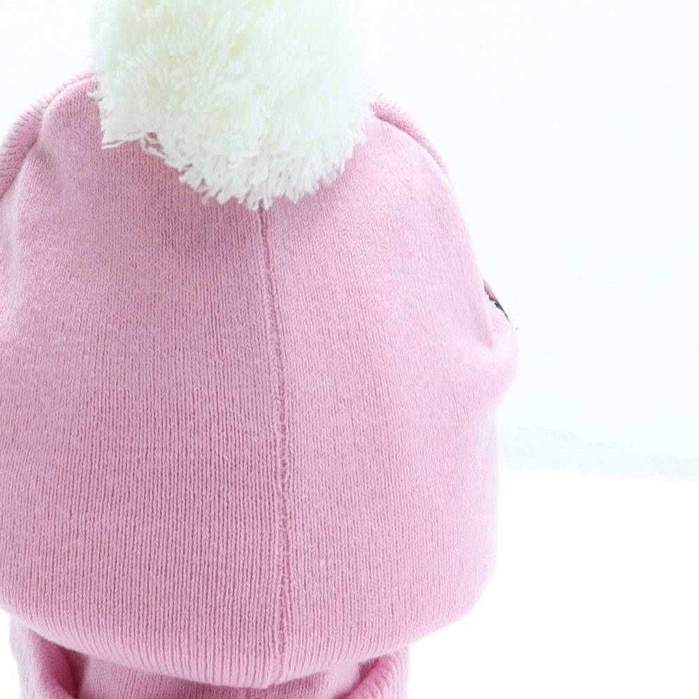 LOL Dolls Girls Pink Acrylic Bobble Hat One Size - Pom Pom