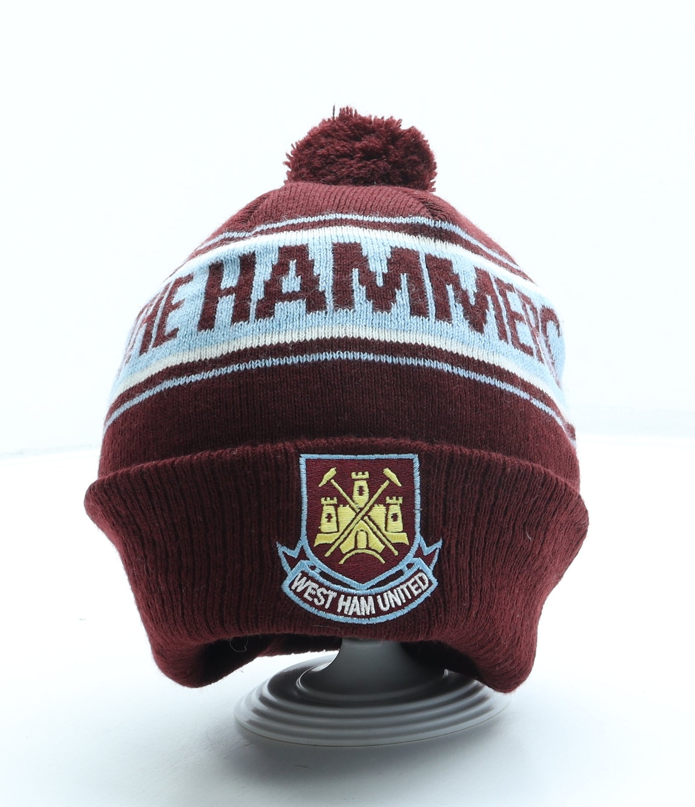 West Ham United Boys Red Acrylic Bobble Hat One Size