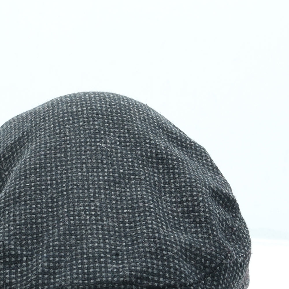 Atlantic Bay Mens Black Geometric Polyester Flat Cap Size M