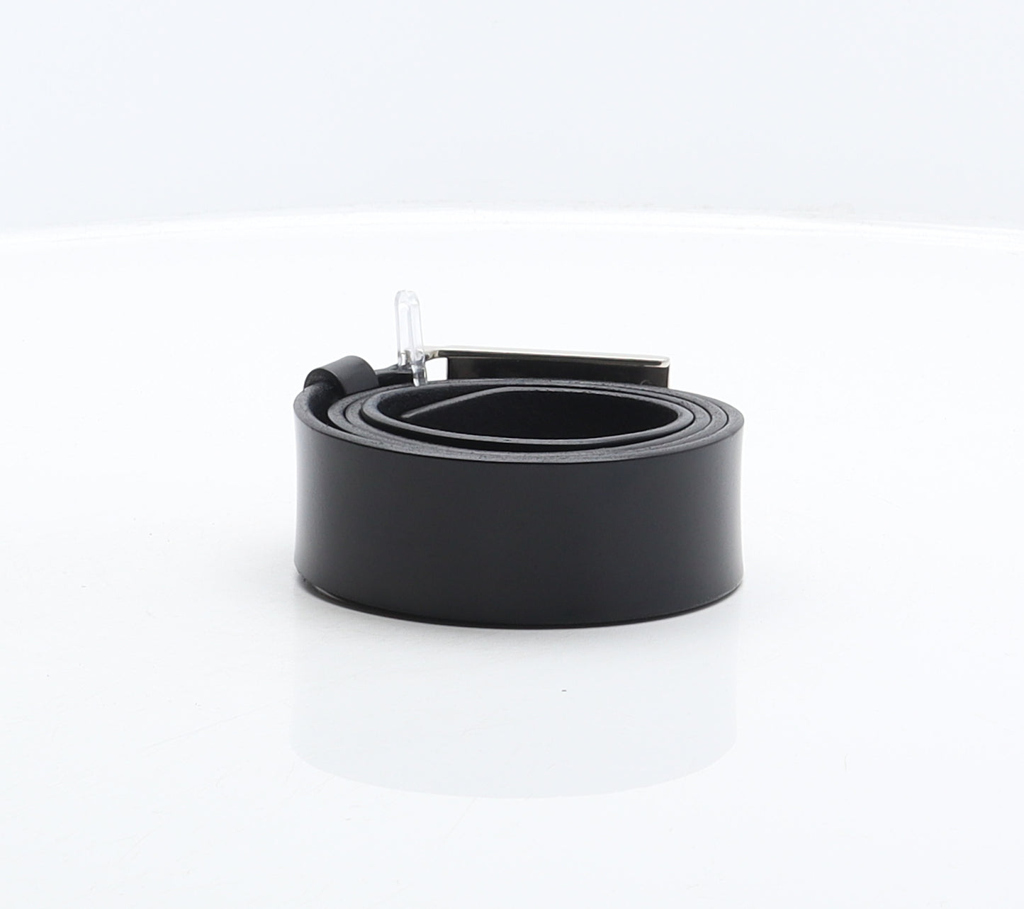 HUGO BOSS Mens Black Solid Leather Ratchet Belt Belt Size 36