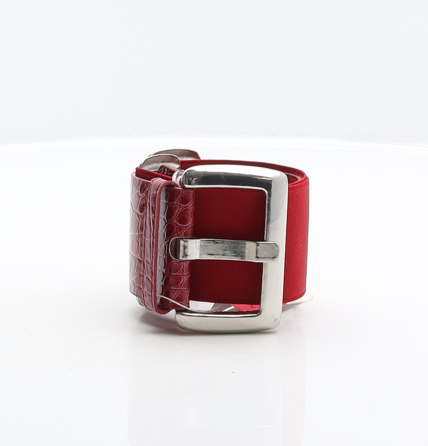Matalan Womens Red Animal Print Polyurethane Waist Belt Belt Size M - Croc pattern