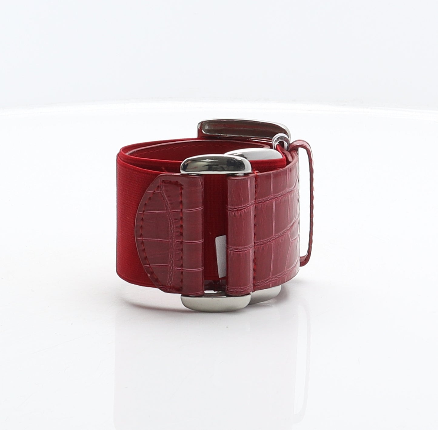 Matalan Womens Red Animal Print Polyurethane Waist Belt Belt Size M - Croc pattern