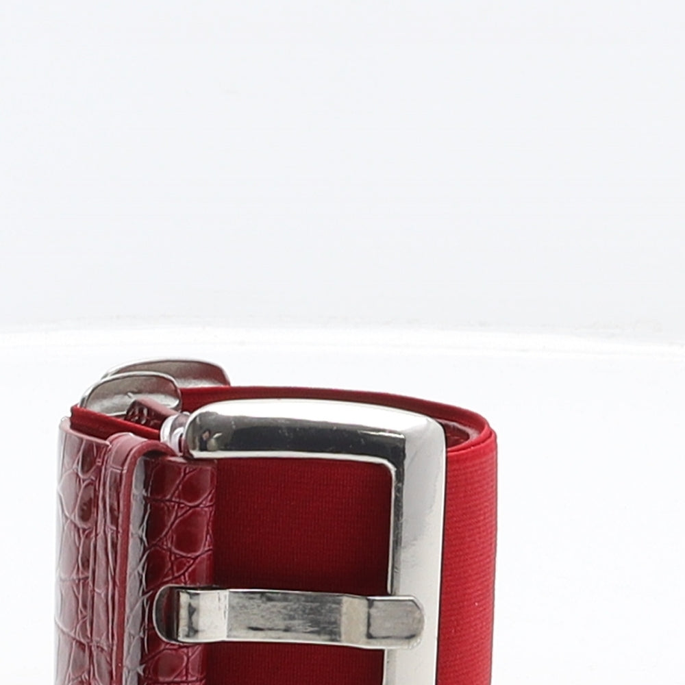 Matalan Womens Red Animal Print Polyurethane Waist Belt Belt Size M - Croc pattern