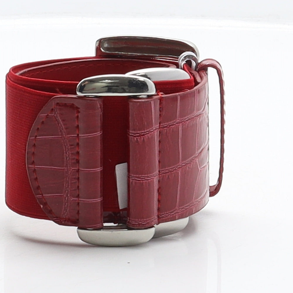 Matalan Womens Red Animal Print Polyurethane Waist Belt Belt Size M - Croc pattern