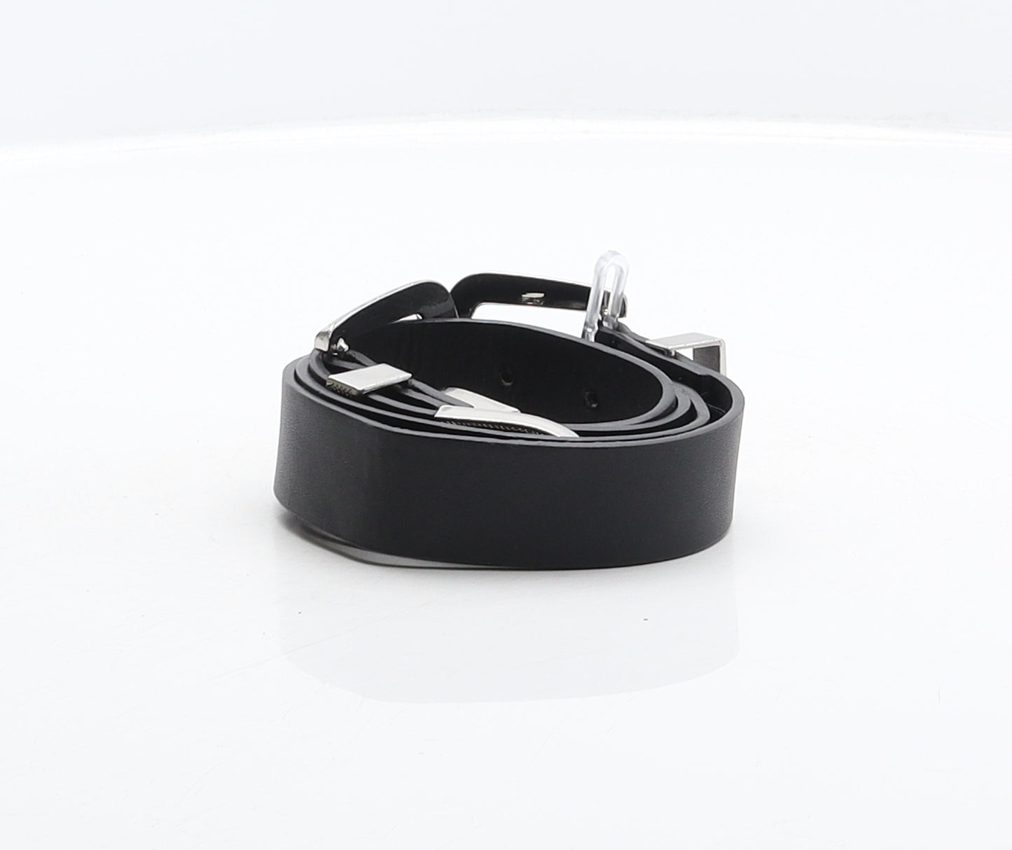 Primark Womens Black Solid Polyurethane Western Belt Belt Size M