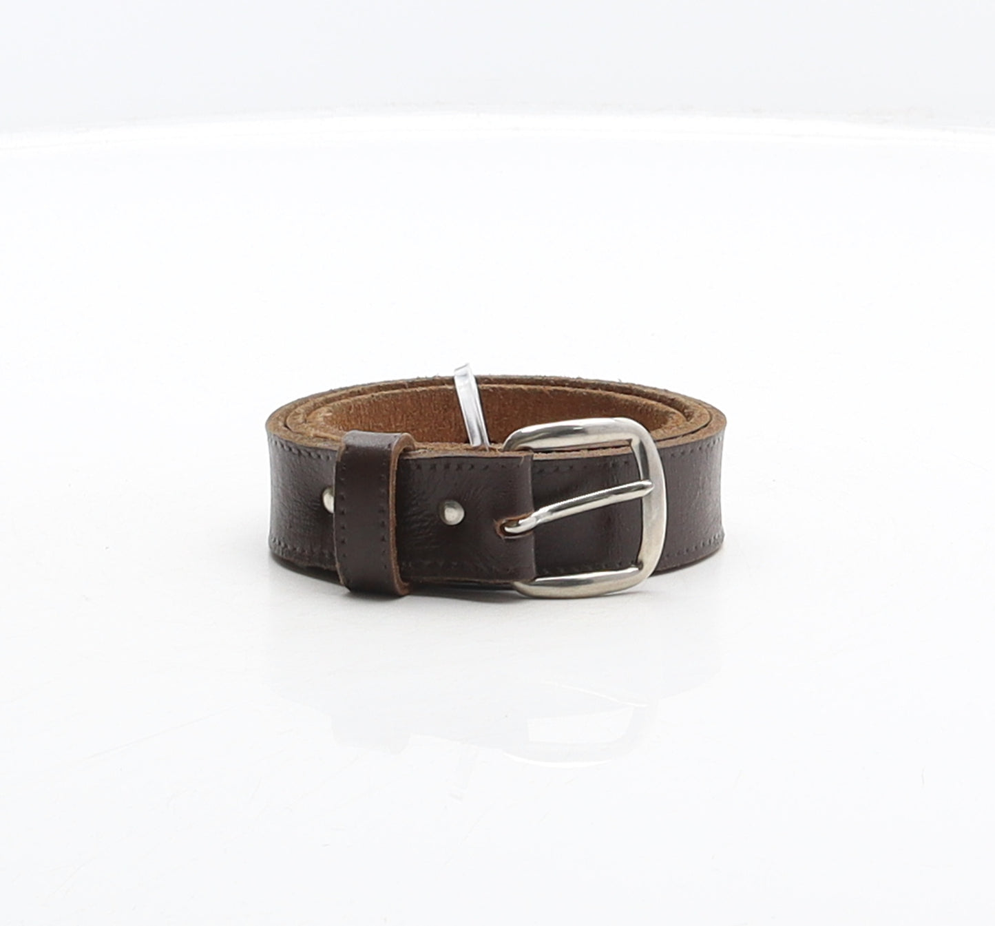 Preworn Mens Brown Solid Leather Dress Belt Belt One Size