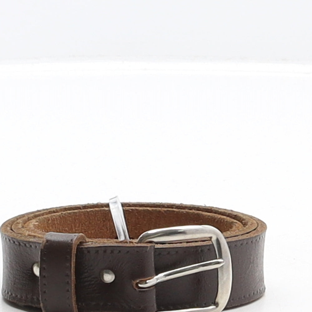 Preworn Mens Brown Solid Leather Dress Belt Belt One Size