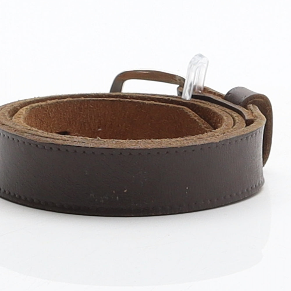 Preworn Mens Brown Solid Leather Dress Belt Belt One Size
