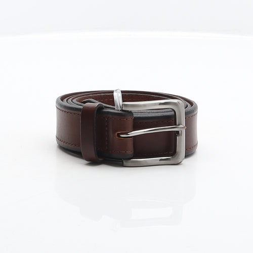 Preworn Mens Brown Solid Leather Dress Belt Belt Size L