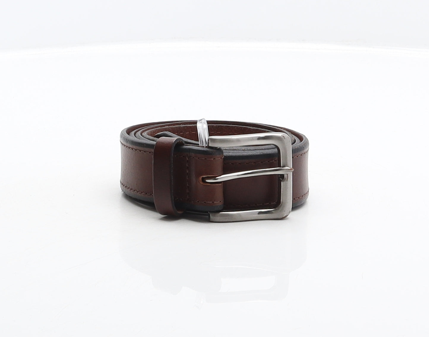 Preworn Mens Brown Solid Leather Dress Belt Belt Size L