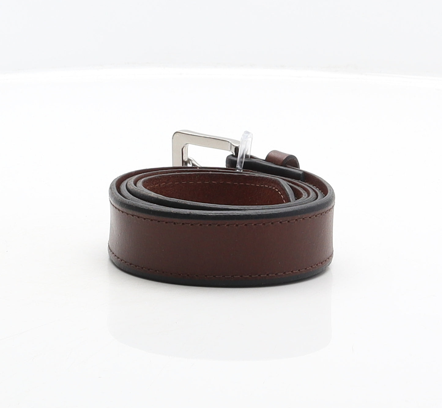 Preworn Mens Brown Solid Leather Dress Belt Belt Size L