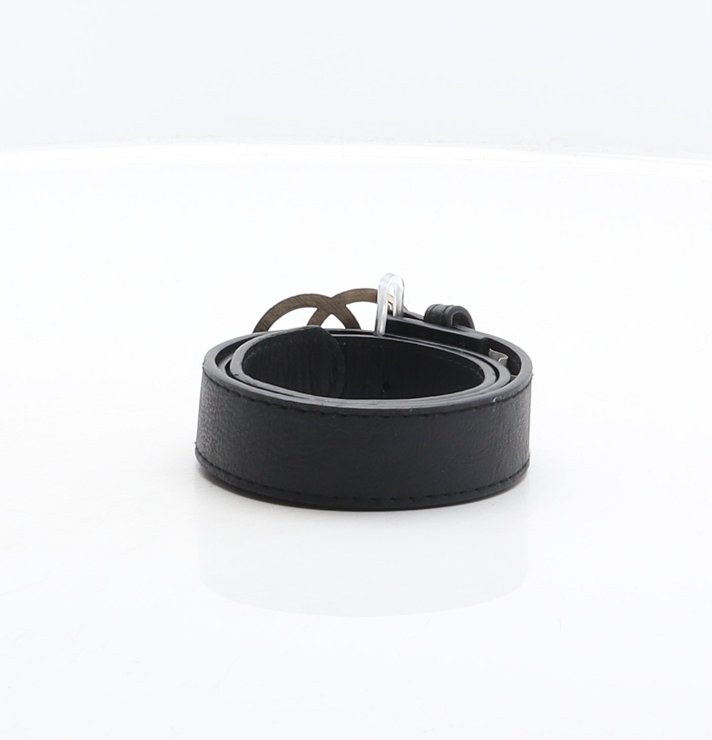 New Look Womens Black Solid Polyurethane Fashion Belt Belt Size S