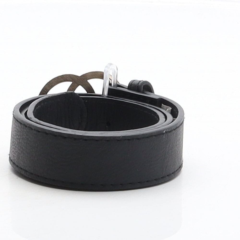 New Look Womens Black Solid Polyurethane Fashion Belt Belt Size S
