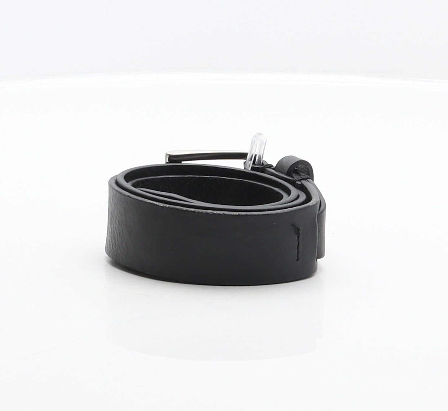 F&F Mens Black Solid Leather Dress Belt Belt Size S