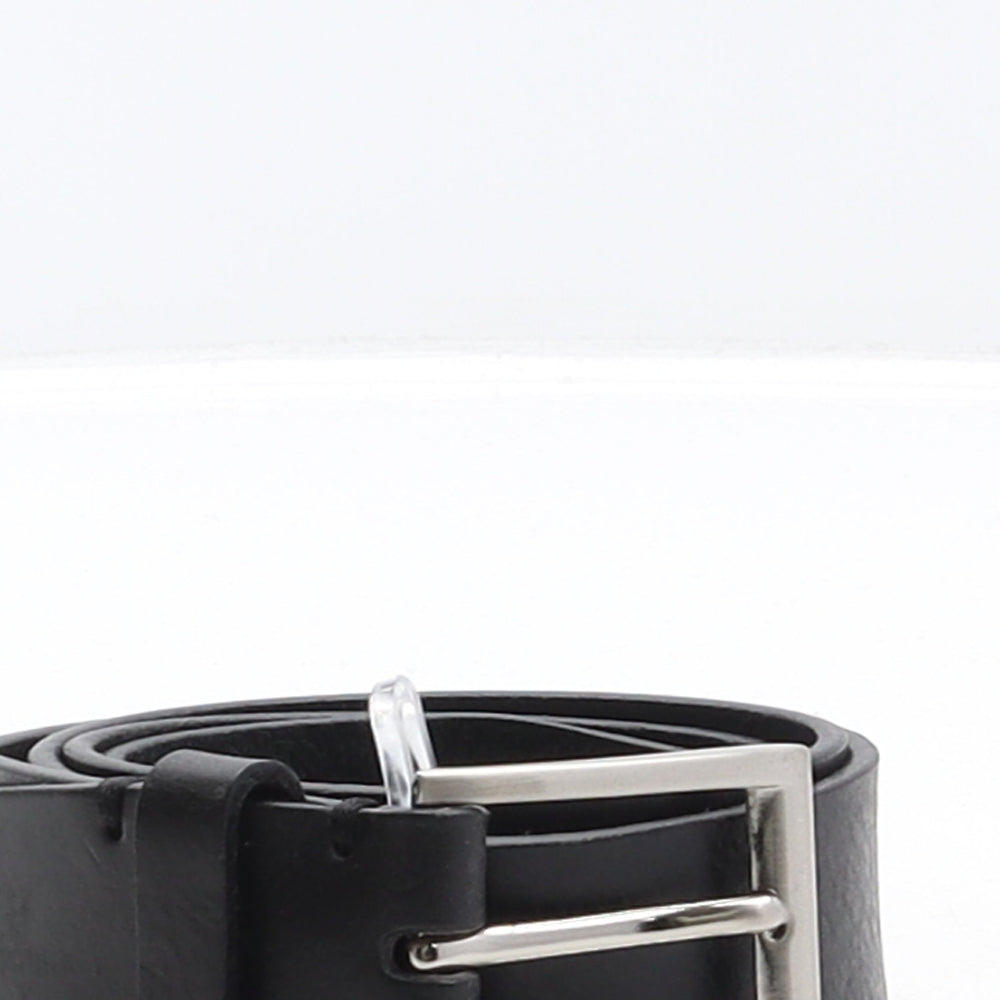 F&F Mens Black Solid Leather Dress Belt Belt Size S