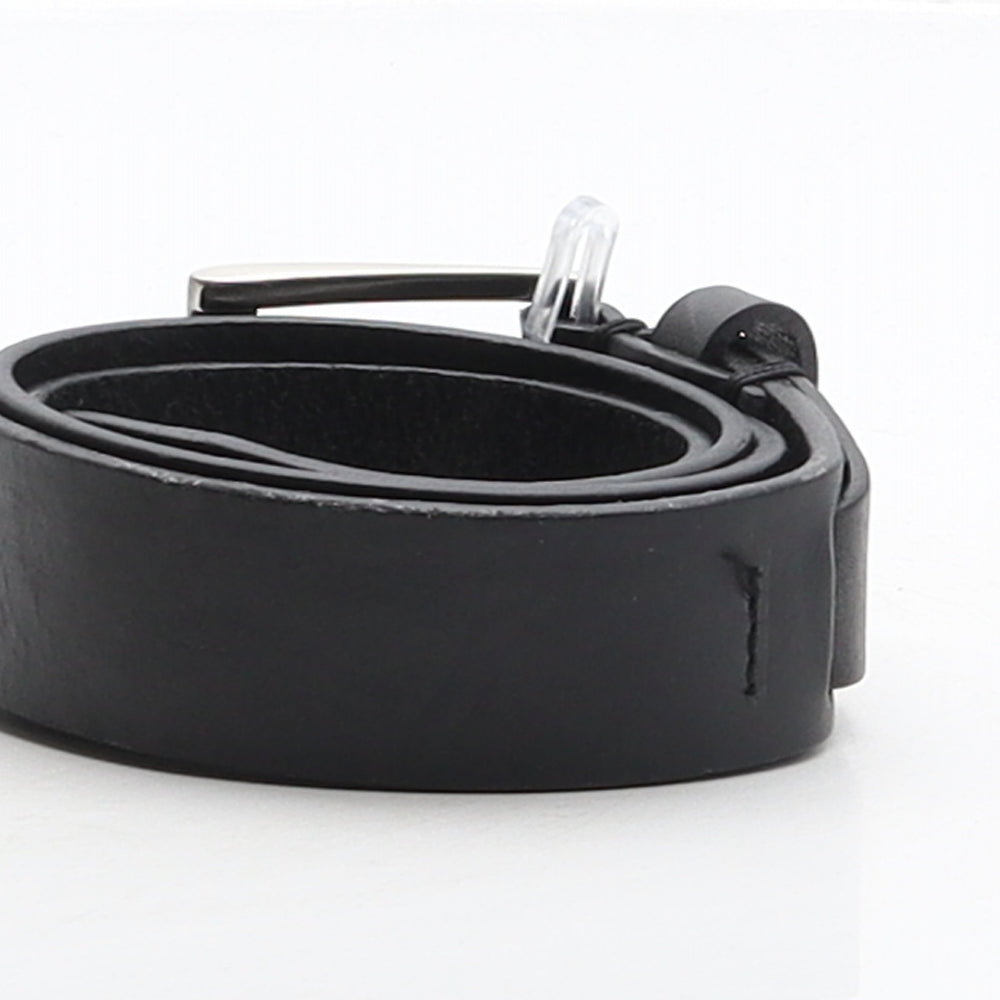 F&F Mens Black Solid Leather Dress Belt Belt Size S