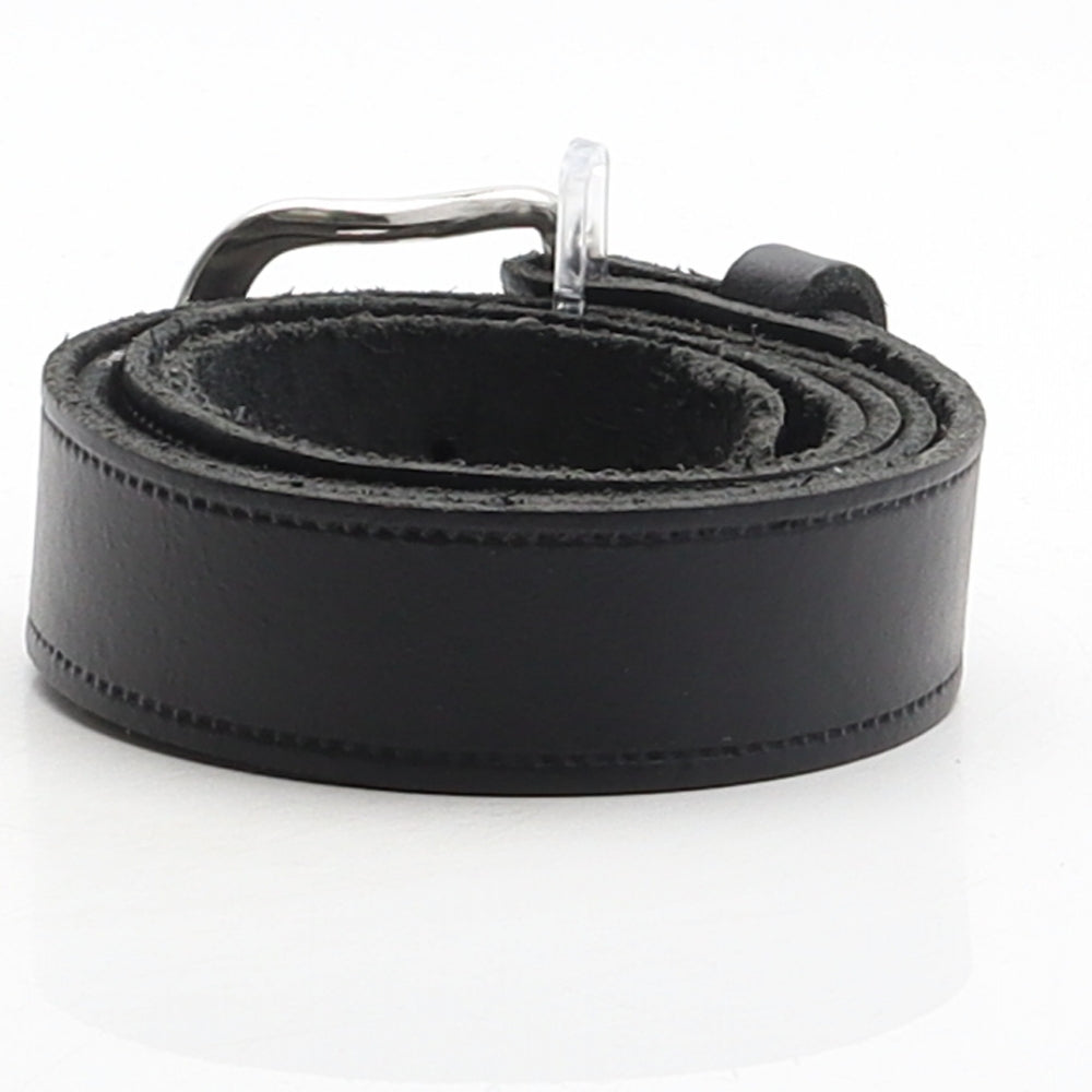 Preworn Mens Black Solid Leather Dress Belt Belt Size XL