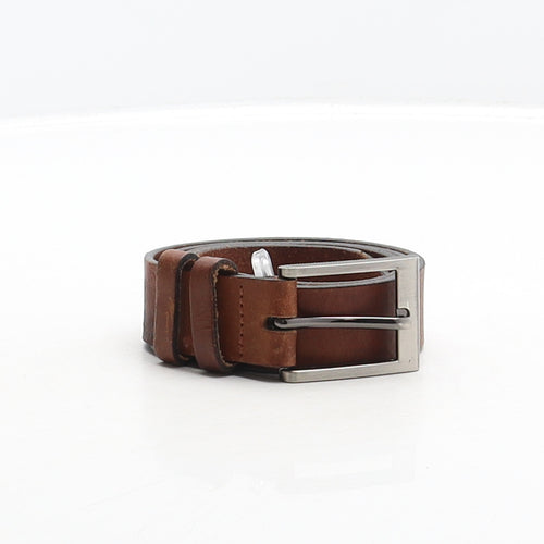 Preworn Mens Brown Solid Leather Dress Belt Belt Size XS