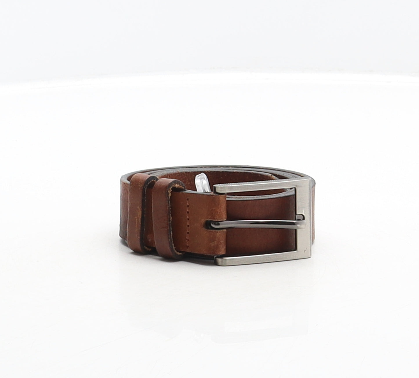 Preworn Mens Brown Solid Leather Dress Belt Belt Size XS