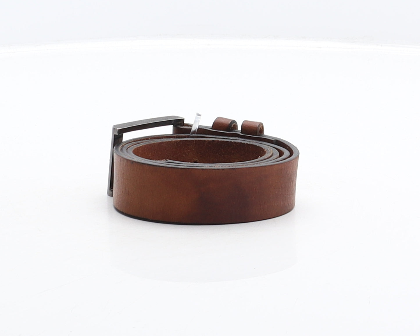 Preworn Mens Brown Solid Leather Dress Belt Belt Size XS