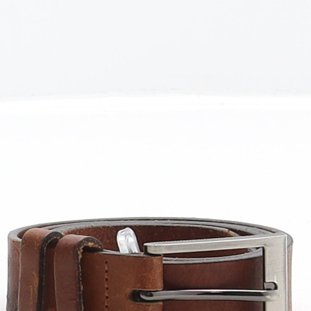 Preworn Mens Brown Solid Leather Dress Belt Belt Size XS
