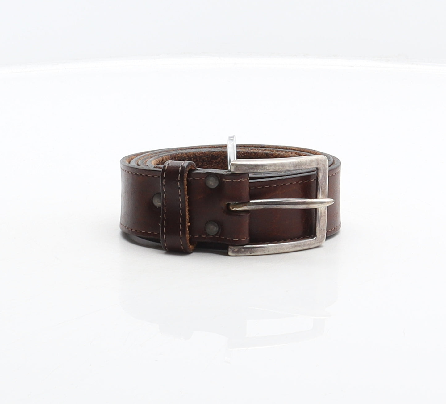 Lee River Mens Brown Solid Leather Dress Belt Belt Size L