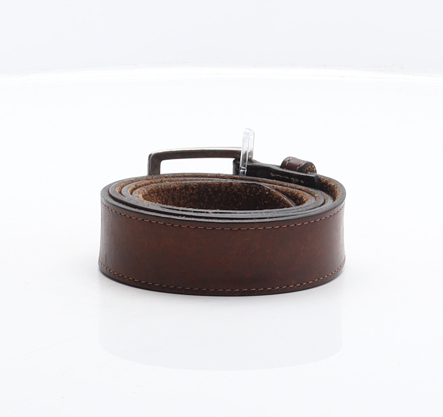 Lee River Mens Brown Solid Leather Dress Belt Belt Size L