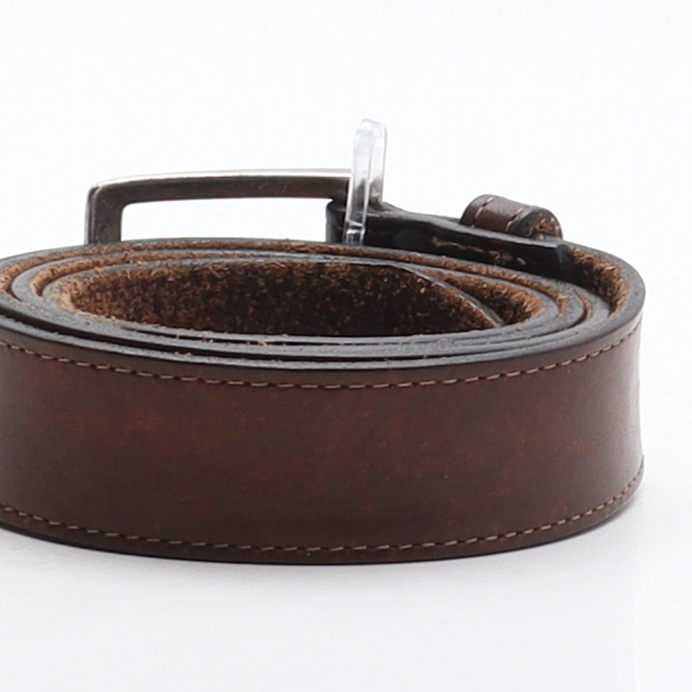 Lee River Mens Brown Solid Leather Dress Belt Belt Size L