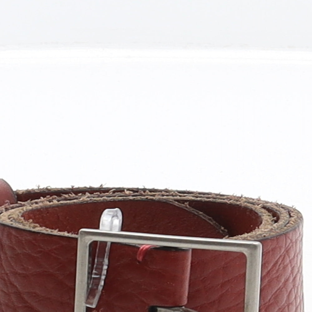 Preworn Mens Brown Solid Leather Dress Belt Belt One Size