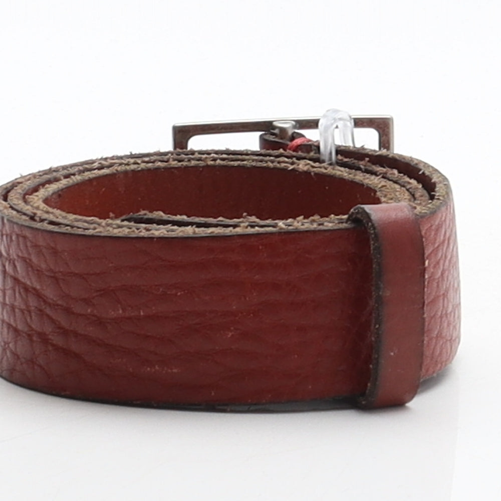 Preworn Mens Brown Solid Leather Dress Belt Belt One Size